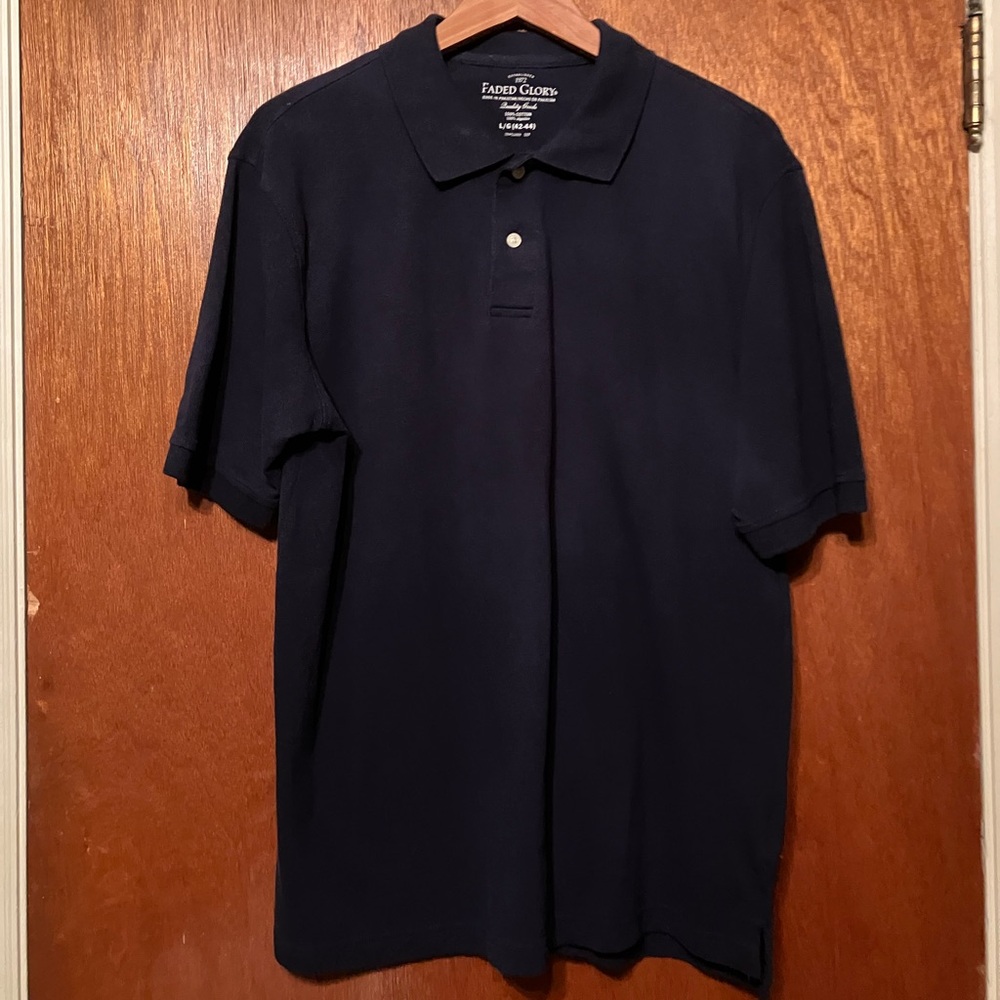 Vintage Faded Glory Men’s Black Polo Large (L/G) (42-44)